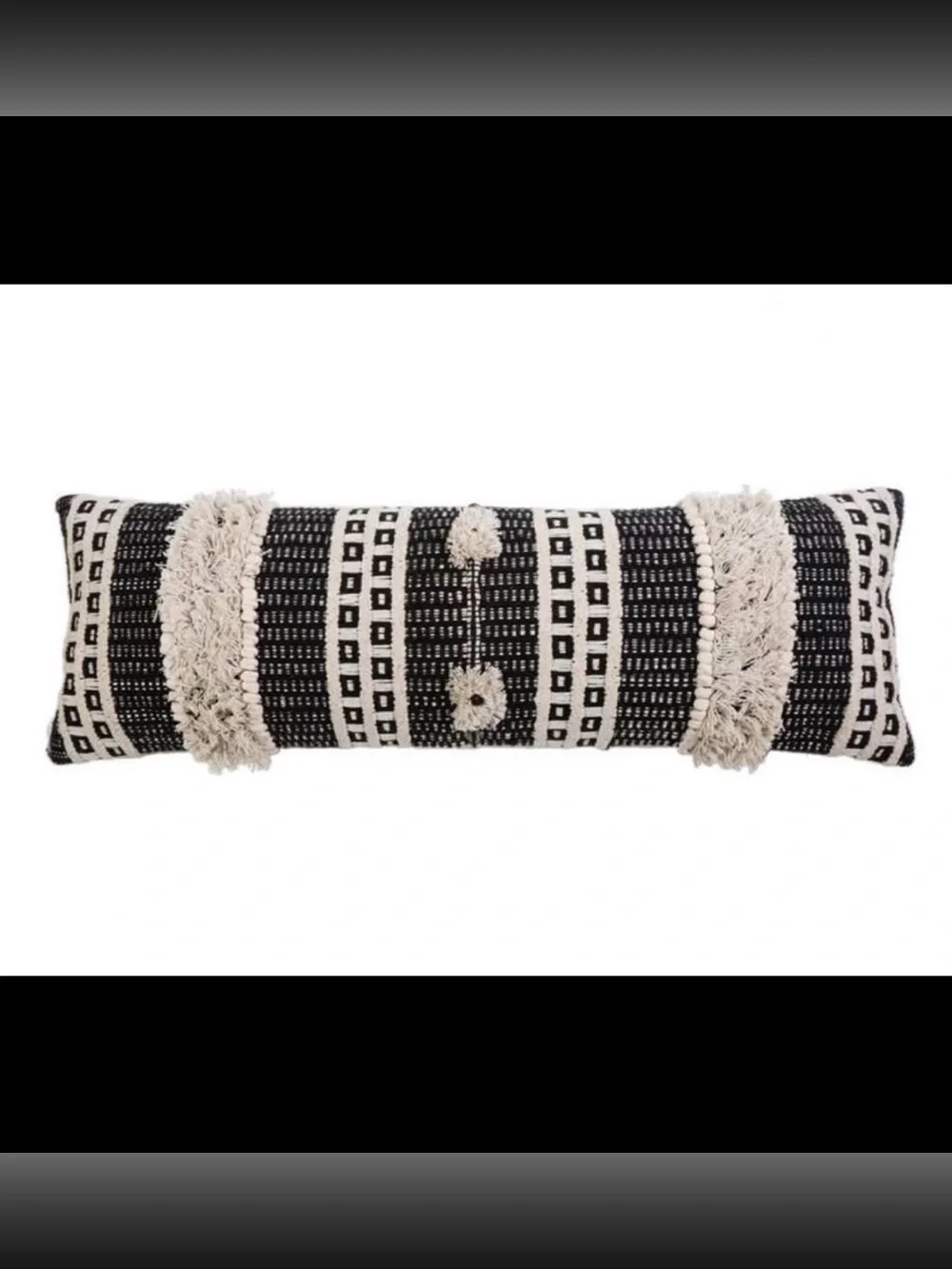 Pom Pom Home Sawyer Handwoven Lumbar Throw Pillow 14x40”